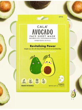 Cala Avocado Facial Mask Sheets 3 Pack